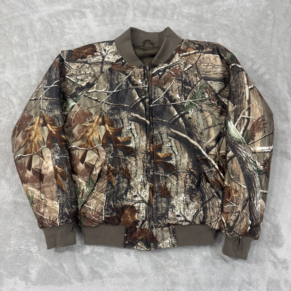 Cabela's Jacket Mens Medium Brown Camo Full Zip Lined Hunting Insulated Outdoor